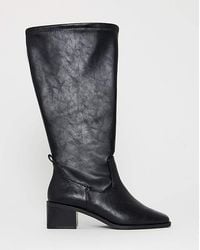 Simply Be - Block Heel Knee High Sock Boot Wide S - Lyst