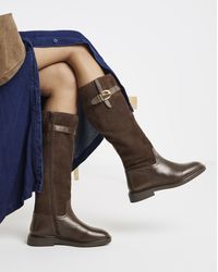 Simply Be - Leather Knee High Riding Boot Wide C - Lyst