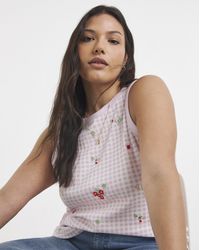 Simply Be - High Neck Embroidered Printed Tank - Lyst