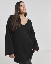Simply Be - Slouchy V Neck Longline Jumper - Lyst