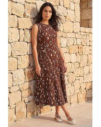 Roman - Roman Brush Stroke Panel Midi Dress - Lyst