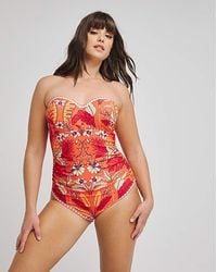 Figleaves - Frida Bandeau Swimsuit Longer - Lyst