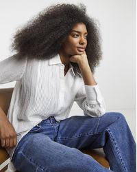 Simply Be - Pintuck Tuxedo Shirt - Lyst