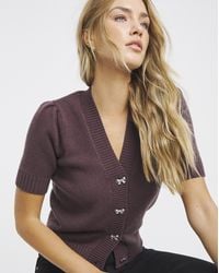 Simply Be - Bow Button Short Sleeve Cardigan - Lyst