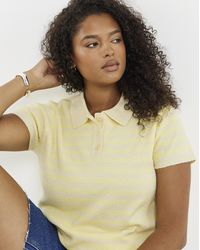 Simply Be - Knitted Striped Polo - Lyst