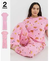 Pretty Secrets - Value 2Pk Breakfast Print Pyjamas - Lyst