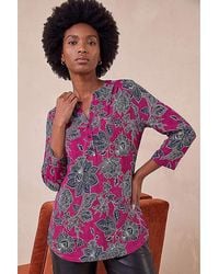 Roman - Roman Floral Puff Print Stretch Shirt - Lyst