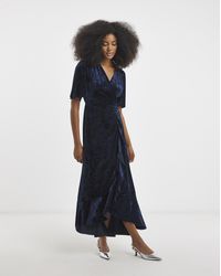 Flounce London - Velvet Maxi Dress - Lyst