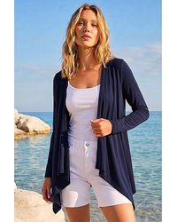 Roman - Roman Waterfall Front Jersey Cardigan - Lyst