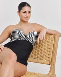 Figleaves - Figleaves Tailor Bandeau Swimsuit - Lyst