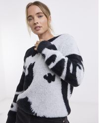 Simply Be - Cow Print Crew Neck Jumper - Lyst