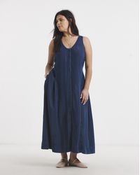 Simply Be - Lyocell Denim Button Midi Dress - Lyst