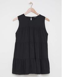 Simply Be - Tiered Sleeveless Blouse - Lyst