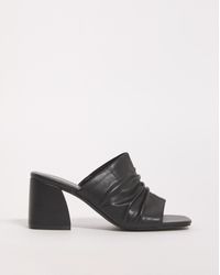 Simply Be - Ruched Heeled Mule Sandals Ex Wide - Lyst