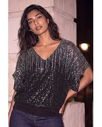 Roman - Roman Ombre Mesh Sequin Bar Back Top - Lyst