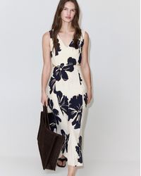 Mango - Floral Print Cut-Out Dress - Lyst