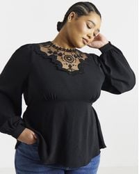 Simply Be - Lace Insert Blouse - Lyst