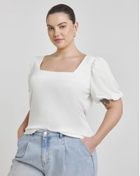 Simply Be - Puff Sleeve Rib T-Shirt - Lyst