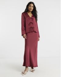 Flounce London - Satin Maxi Skirt - Lyst
