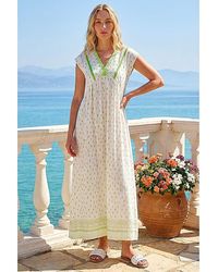 Roman - Roman Paisley Lace Trim Midi Dress - Lyst