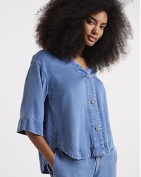 Simply Be - Denim Shirt Co Ord - Lyst