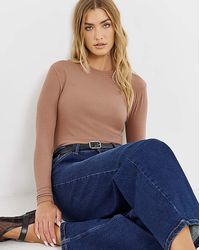 Simply Be - Long Sleeve Soft Rib Top - Lyst