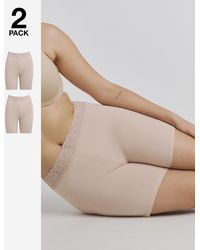 Pretty Secrets - 2 Pack Lace Trim Cotton Comfort Short - Lyst