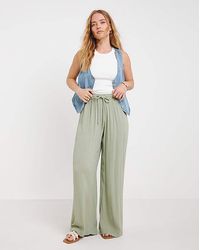 Simply Be - Crinkle Wide Leg Trousers - Lyst