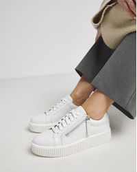 JD Williams - Side Zip Leather Trainer Ex Wide Fit - Lyst