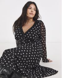 Simply Be - Mesh Lace Trim Midi Dress - Lyst