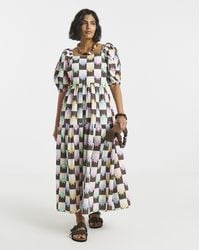 Twisted Wunder - Check Floral Midaxi Dress - Lyst