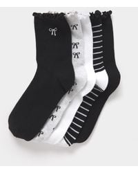 Pretty Secrets - 5Pk Bow Ankle Socks - Lyst