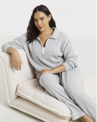 Figleaves - Brushed Rib Zip Lounge Set - Lyst