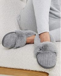 JD Williams - Fur Trim Full Slipper Ex Wide - Lyst