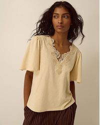 Monsoon - Layla V-Neck Lace Jersey Top - Lyst