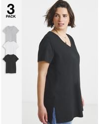 Simply Be - 3 Pack Longline V Neck T-Shirts - Lyst