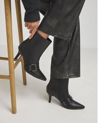 Simply Be - Kitten Heel Boots With Strap Ex Wide - Lyst