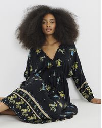 Simply Be - Floral Printed Linen Blend Midi - Lyst
