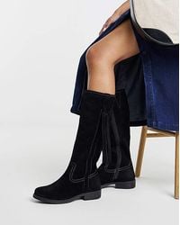 Simply Be - Suede Tassle Knee High Boot Ex Wide Sc - Lyst