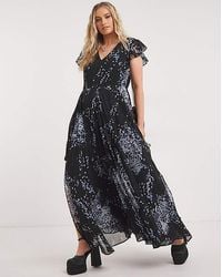 Religion - Destiny Angel Sleeve Maxi Dress - Lyst