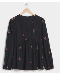 Simply Be - Embroided V Neck Blouse - Lyst