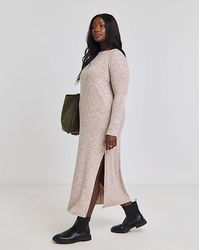 Simply Be - Cosy Marl Maxi Column Dress - Lyst