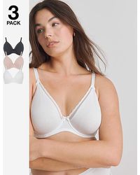 Pretty Secrets - 3 Pack Claire Cotton Full Cup Wired Bras - Lyst