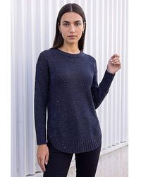 Roman - Roman Nep Fabric Curved Hem Jumper - Lyst