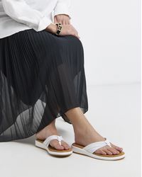 Heavenly Soles - Toe Post Low Wedge Sandal Wide - Lyst