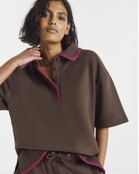 Simply Be - Whipstitch Short Sleeve Polo Sweatshirt - Lyst