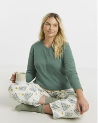 Pretty Secrets - Fleece Henley Pj Set - Lyst