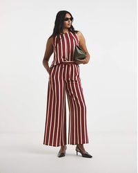 Simply Be - Rust Stripe Wide Trouser - Lyst