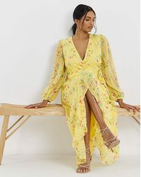 Vila - L/S Ankle Wrap Dress - Lyst
