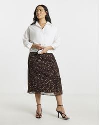 Simply Be - Deer Print Chiffon Maxi Skirt - Lyst